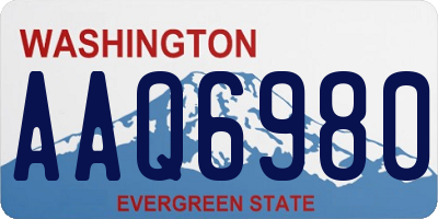 WA license plate AAQ6980
