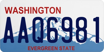 WA license plate AAQ6981