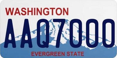 WA license plate AAQ7000