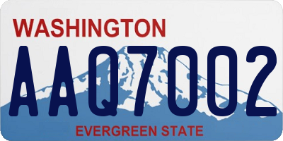 WA license plate AAQ7002