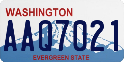 WA license plate AAQ7021