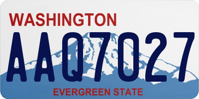 WA license plate AAQ7027