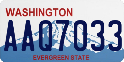 WA license plate AAQ7033