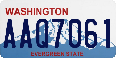 WA license plate AAQ7061
