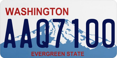 WA license plate AAQ7100