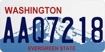 WA license plate AAQ7218