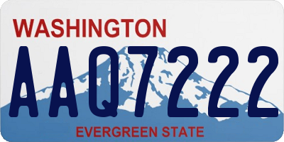 WA license plate AAQ7222