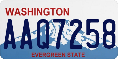WA license plate AAQ7258