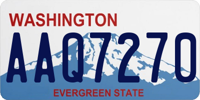 WA license plate AAQ7270
