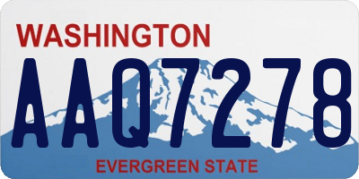 WA license plate AAQ7278