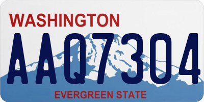 WA license plate AAQ7304
