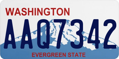 WA license plate AAQ7342