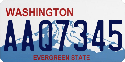 WA license plate AAQ7345