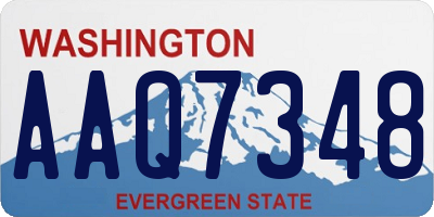 WA license plate AAQ7348