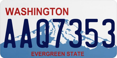 WA license plate AAQ7353