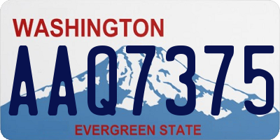 WA license plate AAQ7375