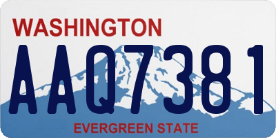 WA license plate AAQ7381