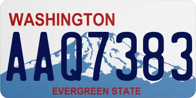 WA license plate AAQ7383