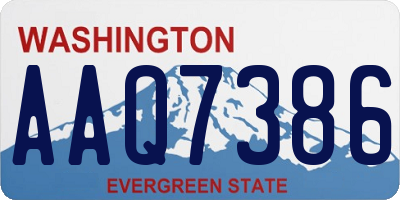 WA license plate AAQ7386