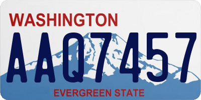 WA license plate AAQ7457