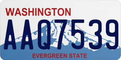 WA license plate AAQ7539
