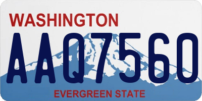 WA license plate AAQ7560