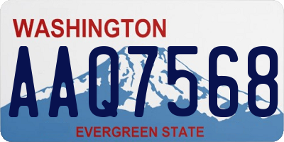 WA license plate AAQ7568