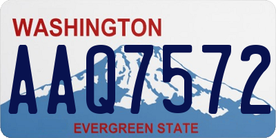WA license plate AAQ7572