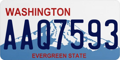 WA license plate AAQ7593