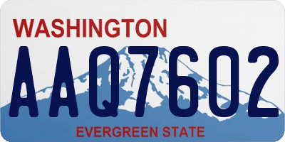 WA license plate AAQ7602