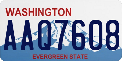 WA license plate AAQ7608