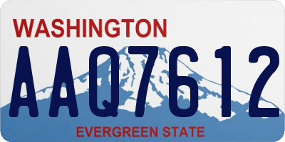 WA license plate AAQ7612