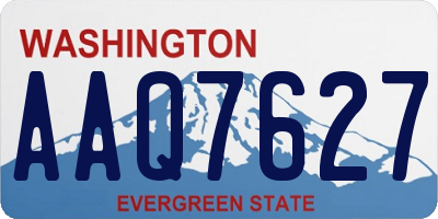 WA license plate AAQ7627