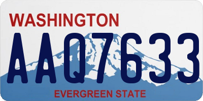 WA license plate AAQ7633