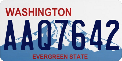 WA license plate AAQ7642