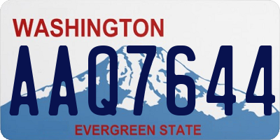 WA license plate AAQ7644