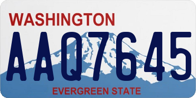 WA license plate AAQ7645