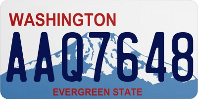 WA license plate AAQ7648