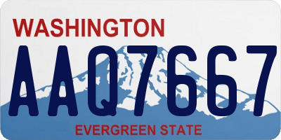 WA license plate AAQ7667