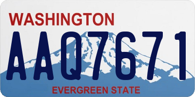 WA license plate AAQ7671