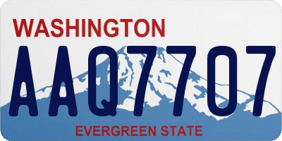 WA license plate AAQ7707
