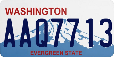 WA license plate AAQ7713