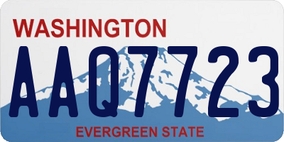 WA license plate AAQ7723