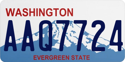 WA license plate AAQ7724