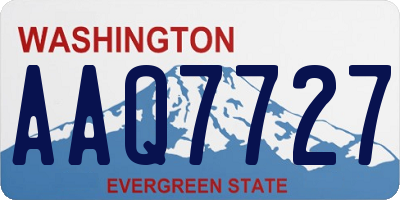 WA license plate AAQ7727