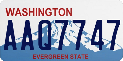 WA license plate AAQ7747