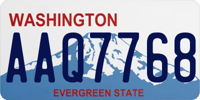 WA license plate AAQ7768