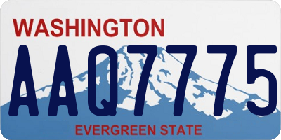 WA license plate AAQ7775