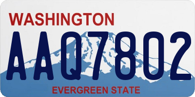 WA license plate AAQ7802