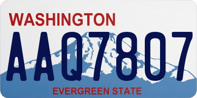 WA license plate AAQ7807